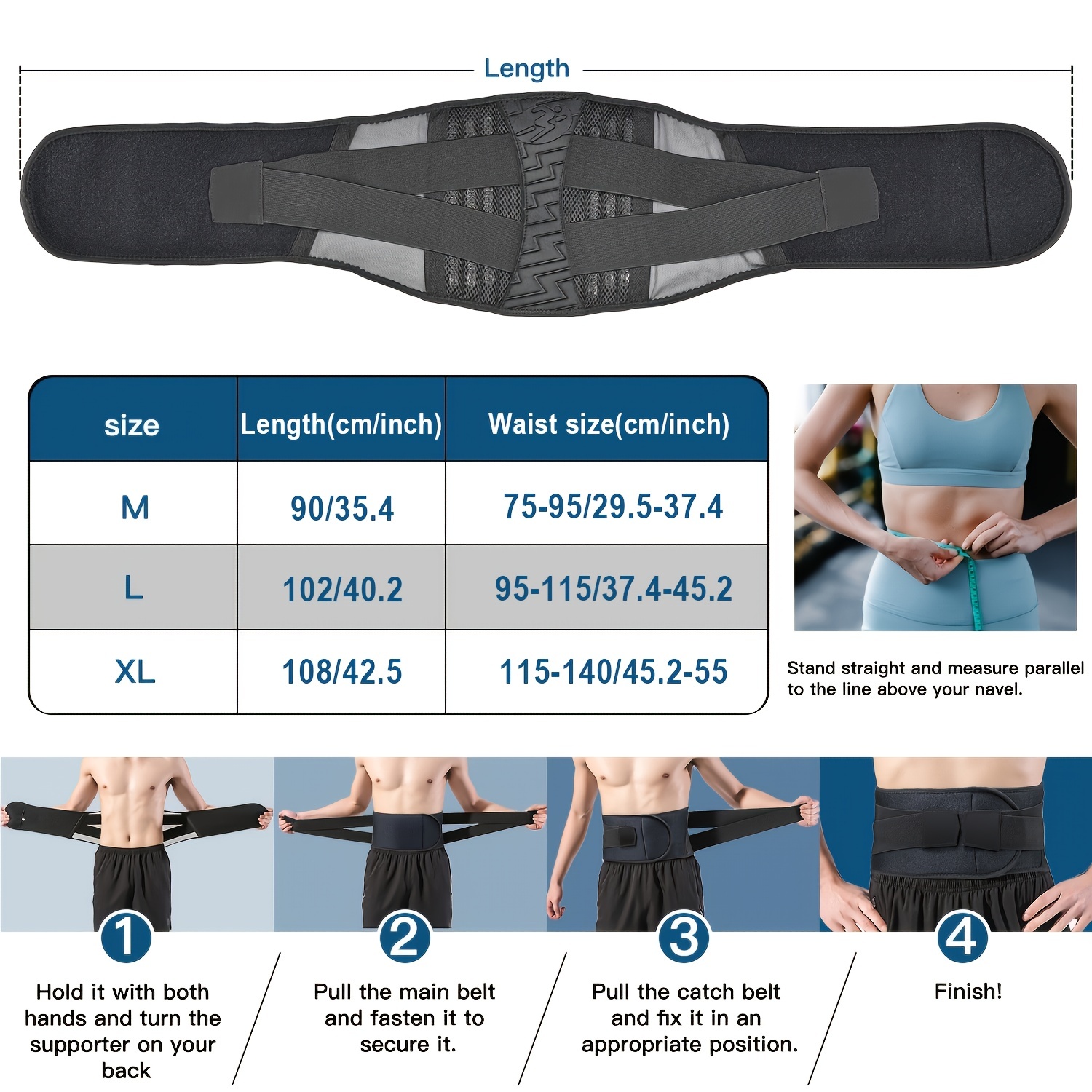 Sports Back Support Adjustable Back Brace Lumbar Support Belt with