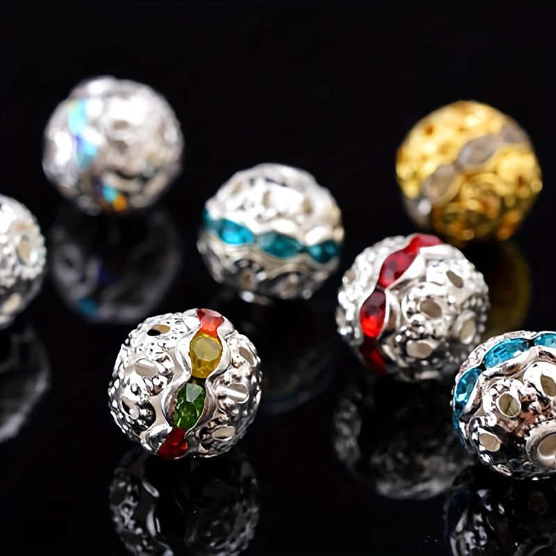 Spacer Beads For Jewelry Bracelets Making Rhinestone Spacer - Temu