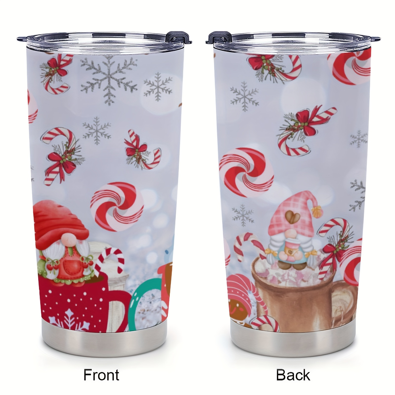 CHRISTMAS GNOME TUMBLER 53- Includes One 20oz Metal Insulated Tumbler, Lid  & Straw