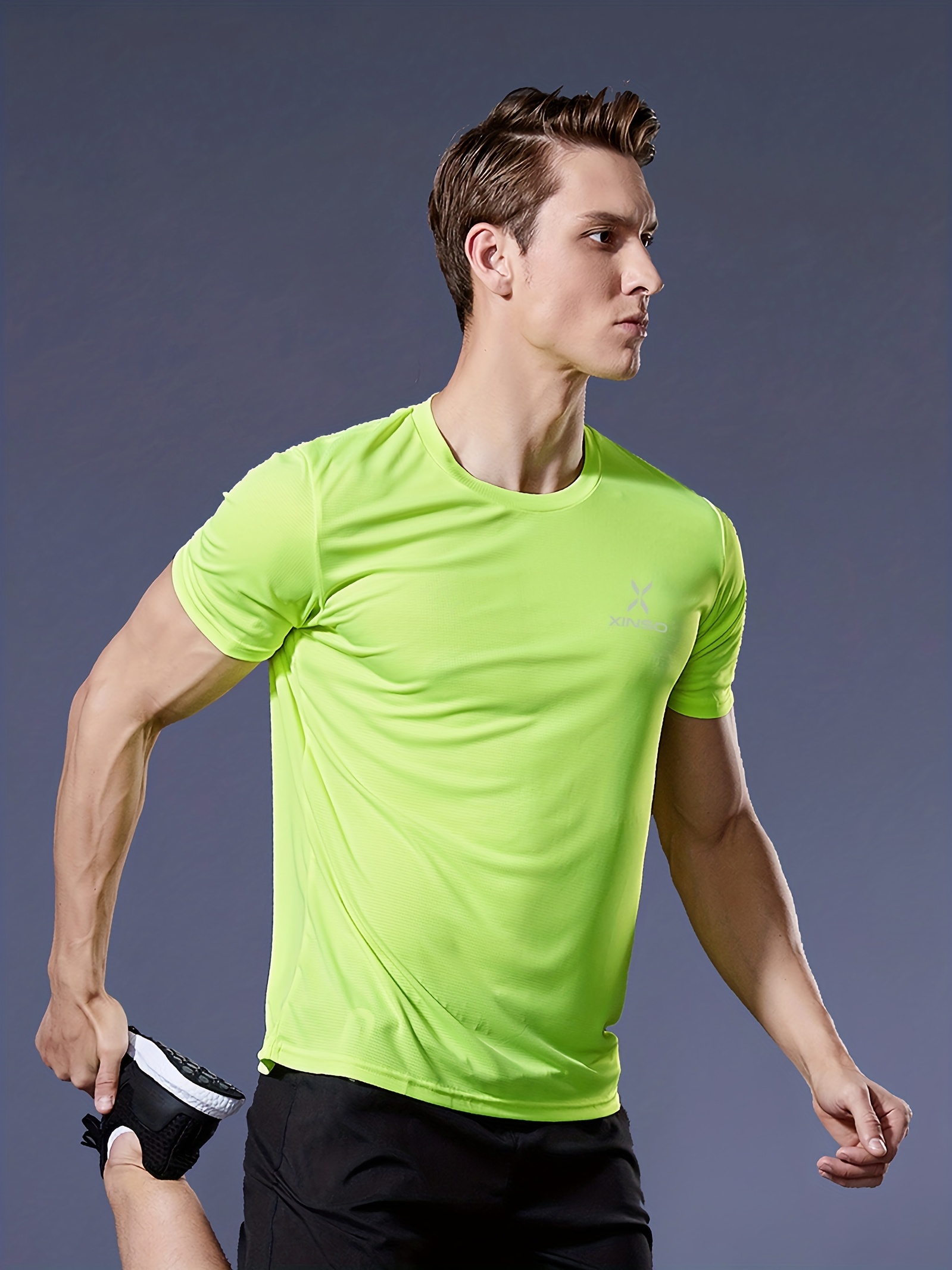 Temu Men\'s Color Solid Quick Ultralight Sport T shirt Dry -