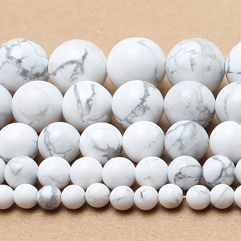 10mm, 09) White Howlite Round Beads) - BEADNOVA 10mm Natural White Howlite  Gemstone Round Loose Beads for Jewellery Making (38-40pcs) : :  Moda