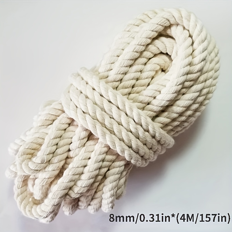 Beige Cotton Rope 12mm. Nautical Rope. Twisted Thick Rope