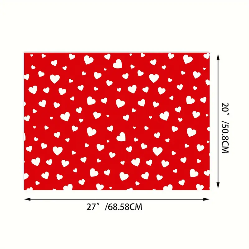 Valentine's Day Wrapping Paper Sheets Red Love Heart Gift - Temu