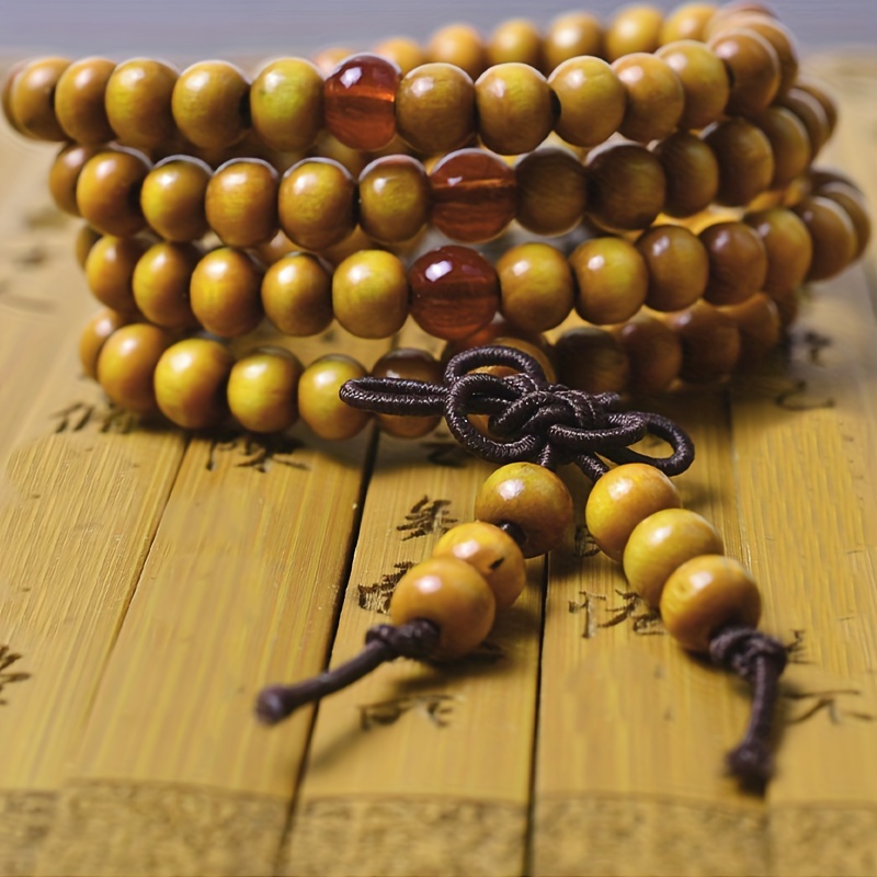 mens beaded bracelets fidget beads prayer buddha Rosewood Women Strand  Bracelet