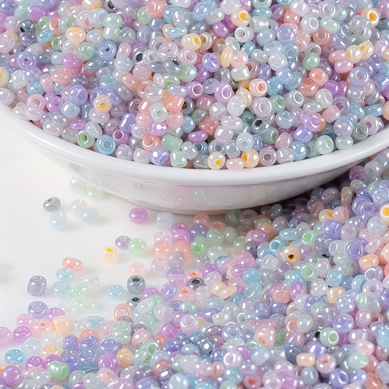 About Candy Color Glass Beads Cream Millet Beads For Diy - Temu