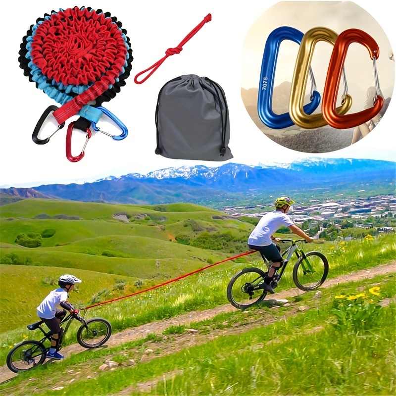 Mxzzand Cuerda de remolque de bicicleta para niños y adultos, diseño  elástico, longitud natural, 8.9 ft, cuerda de remolque portátil para  correr