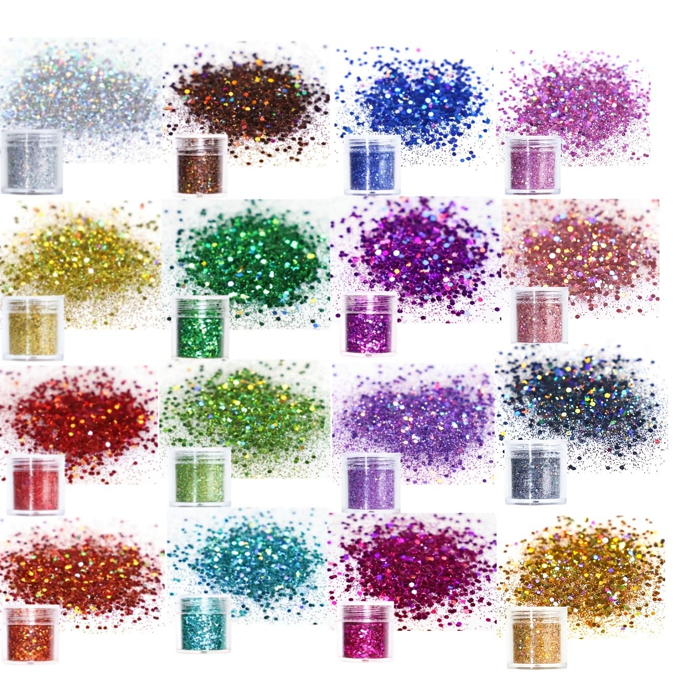 6 Can Holographic Nail Art Sequins,6 Color Mermaid Nail Flakes,Hexagon  Chunky Nail Glitter Sequin For DIY Nail Art Decoration Phone Case Decoration