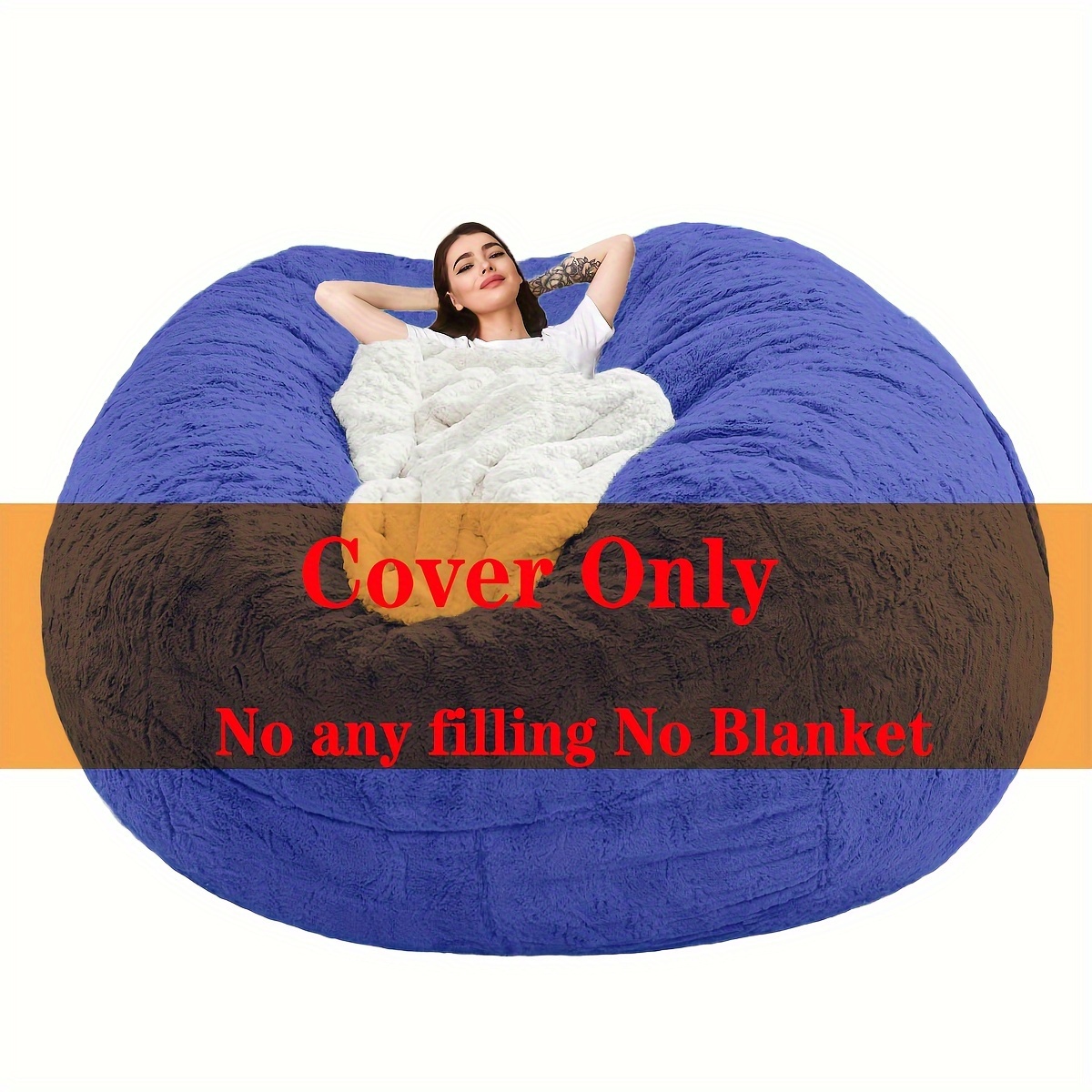 Crocodile Pattern Bean Bag Chair Cover, Large Circular Soft Pv Velvet  Fluffy Cover, For Living Room Bedroom Office Home Decor, Without Filling -  Temu