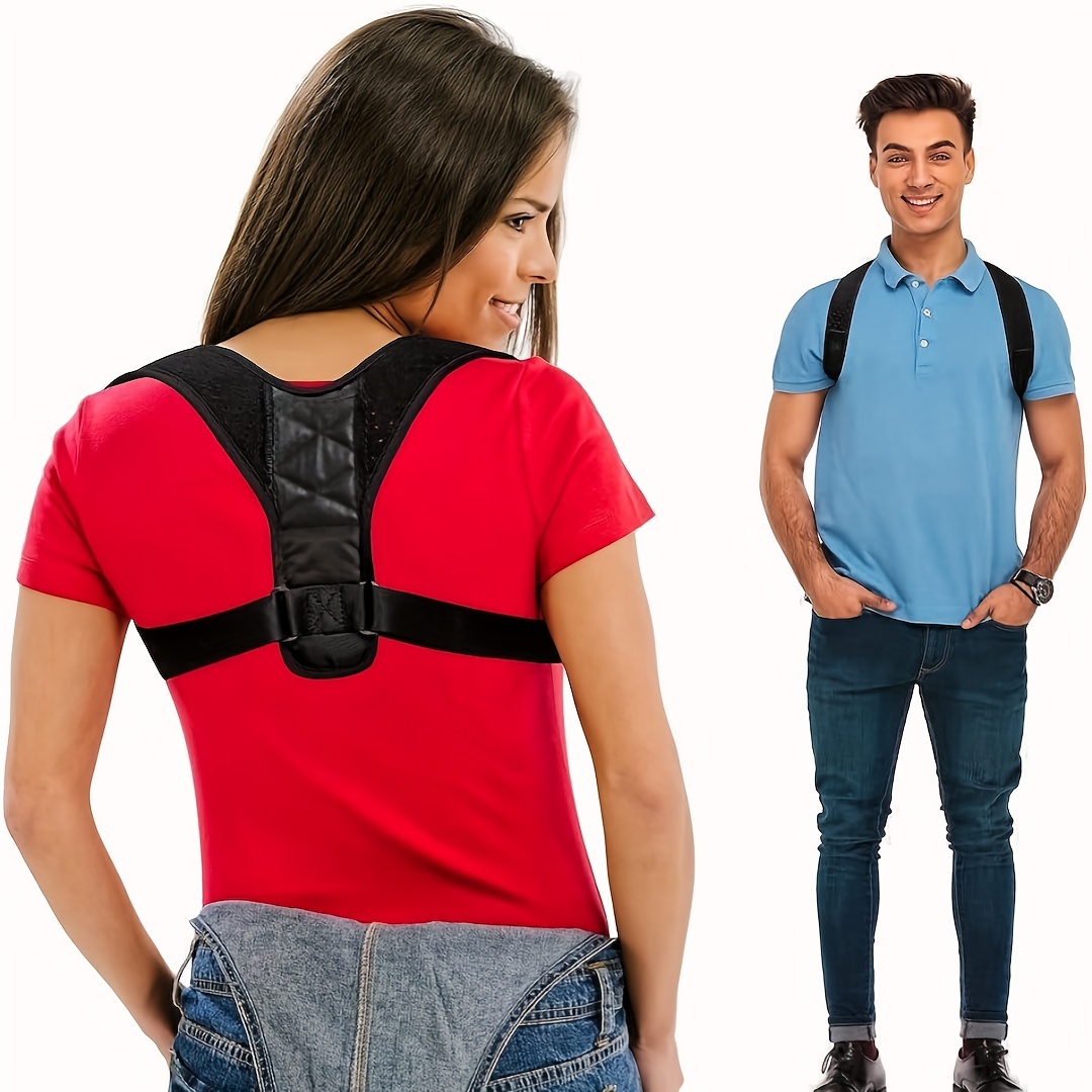 Posture Corrector for Women and Men,Adjustable Upper Back Brace, Breathable Back  Support Straightener, Providing Pain Relief from Lumbar, Neck, Shoulder,  and Clavicle, Back 