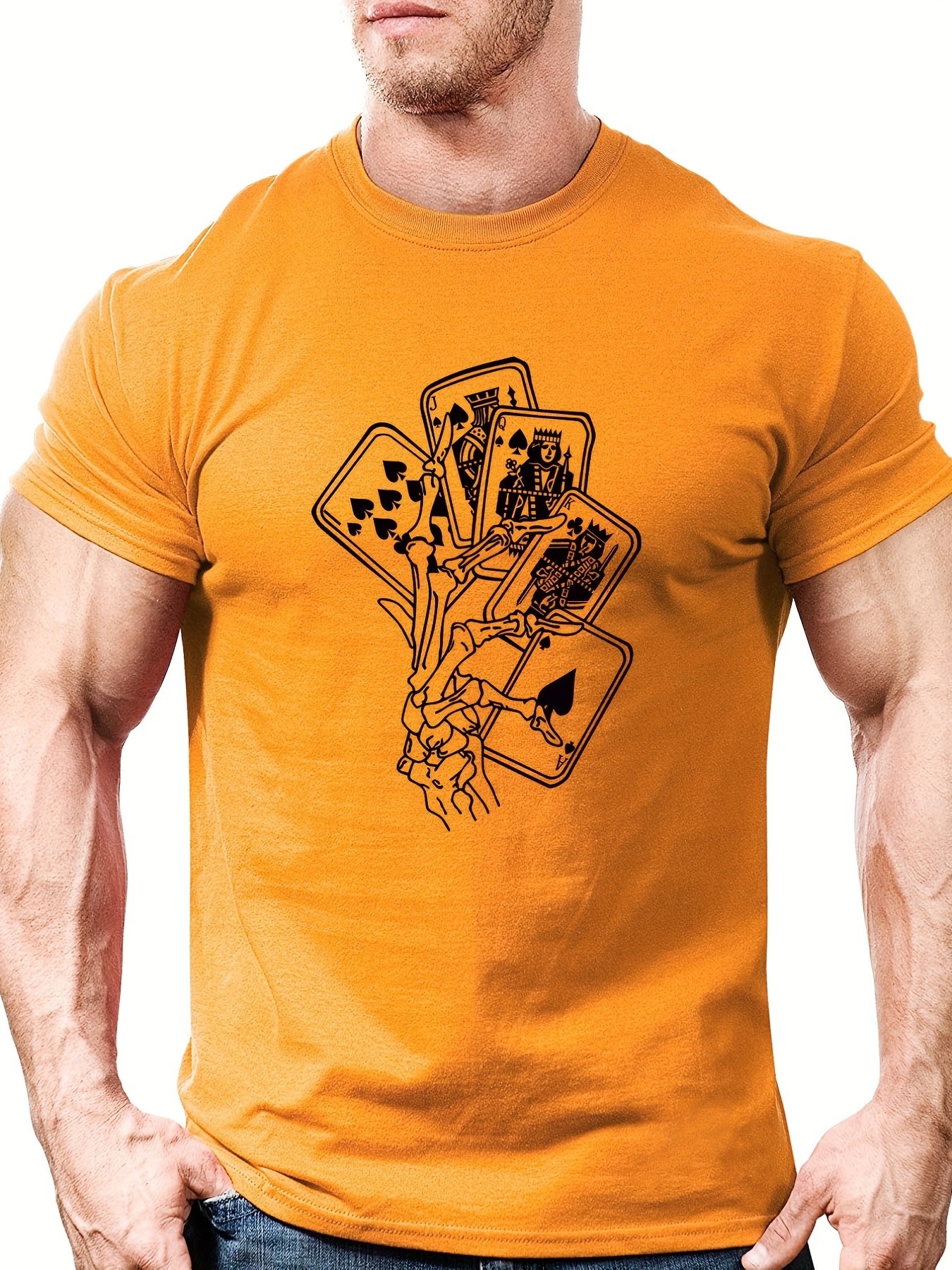 Skeleton Flush Men's Casual Stretch Crew Neck Graphic - Temu Portugal