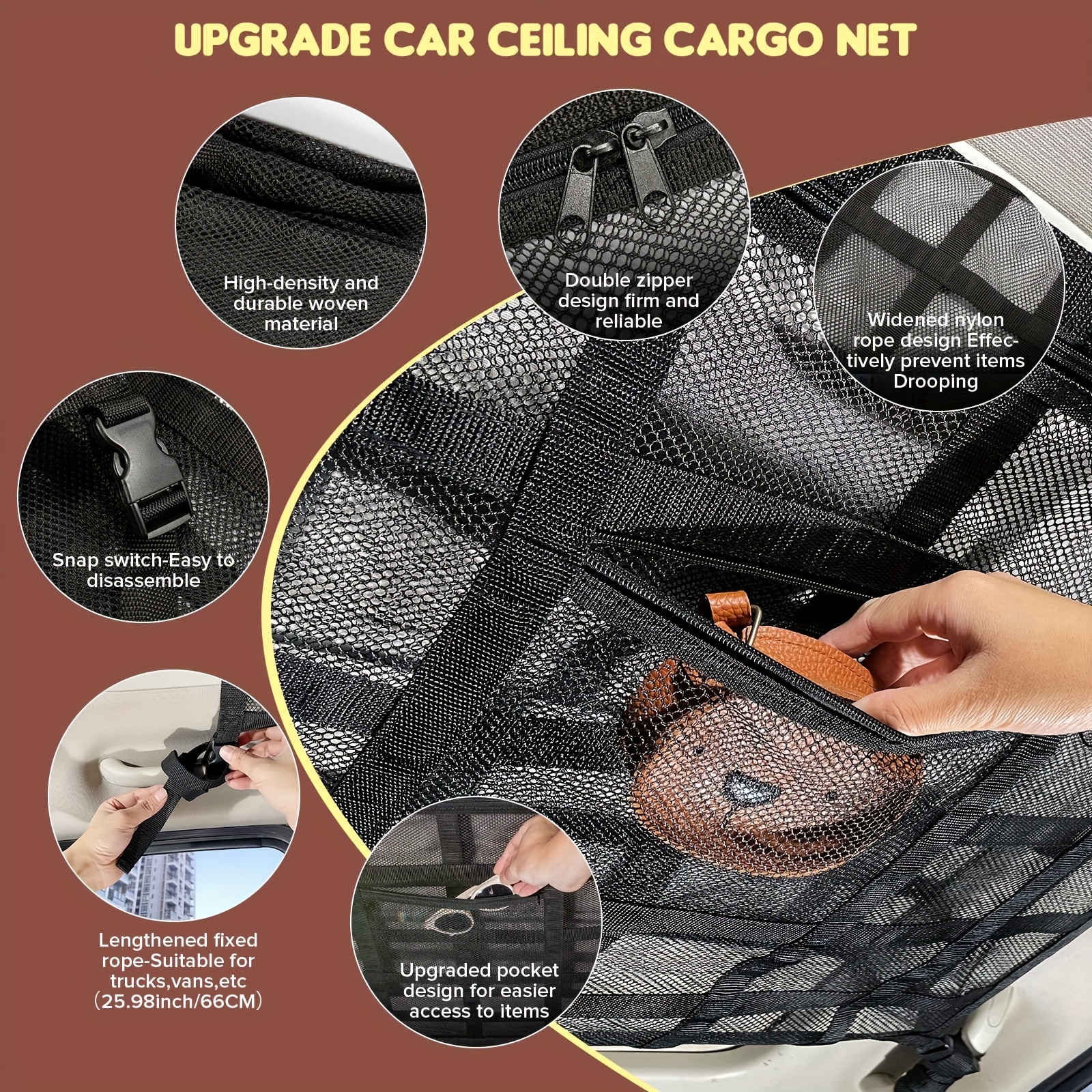 Auto Decke Cargo Net Tasche Automotive Dach Lagerung Organizer