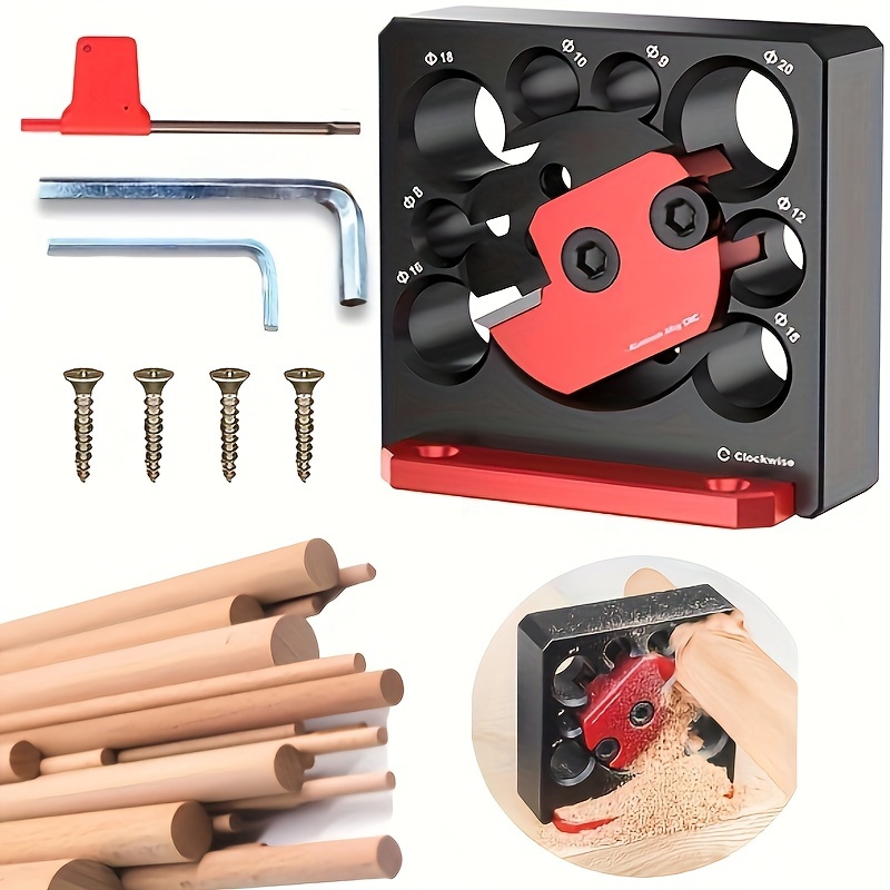 Adjustable Dowel Maker 8mm-20mm Electric Drill Carbides Inserts Dowel Maker  Dowel Cutter Dowel Plate Metric 8 Holes Drill Rod Woodworking Tool for