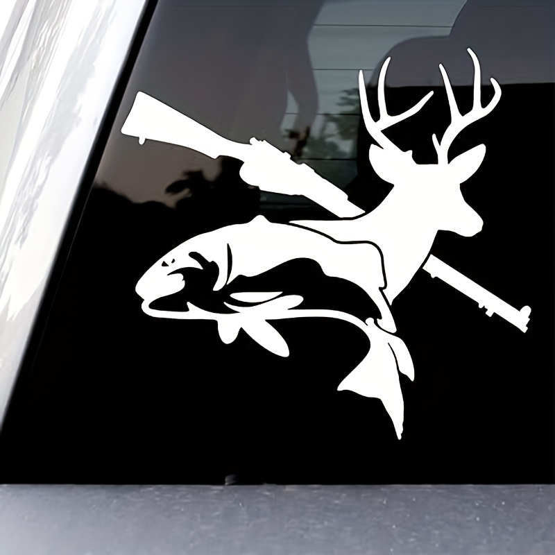 Fish Deer Decal Car Sticker Fishing Hunting, Car Sticker Body Of Car Vinyl  Decal