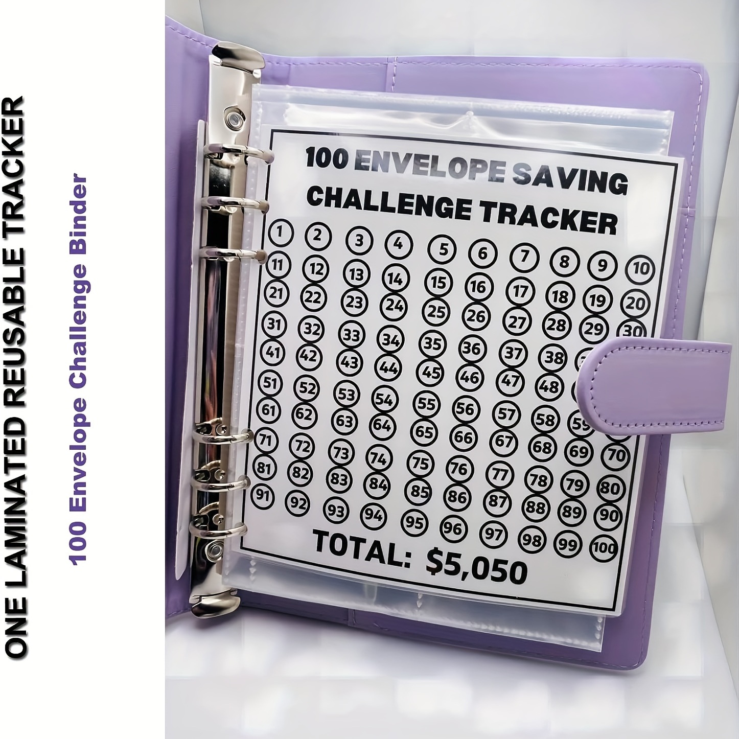 Carpeta de desafío de 100 sobres, carpeta de desafíos de ahorro, kit de  caja de desafíos de ahorro de efectivo, carpeta de presupuesto con sobres  de