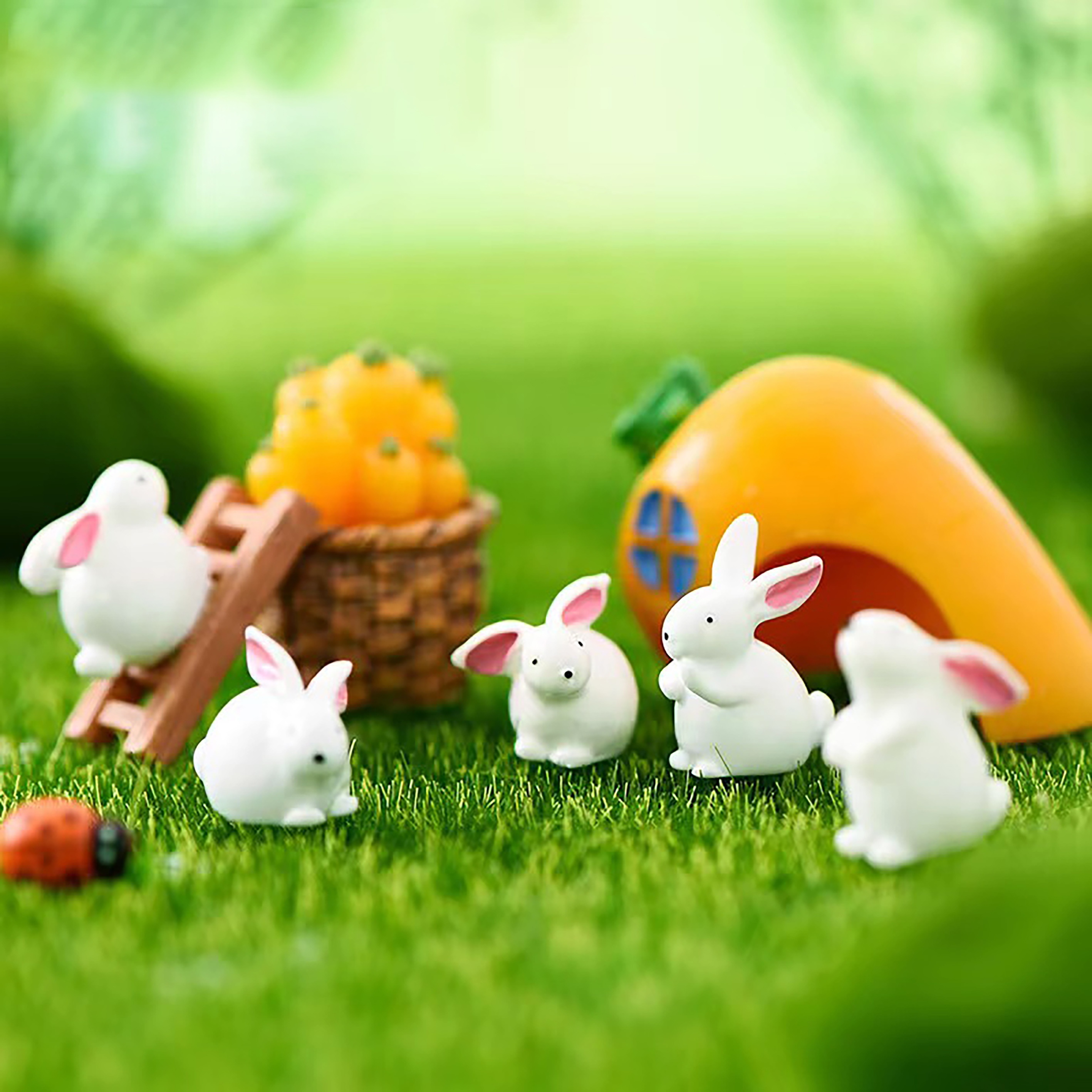 6pcs Cute Rabbit Figures For Kids Animal Toys Set Easter Cake Toppers Fairy  Garden Miniature Rabbit Figurines Collection Playset For Christmas Birthday  Gift Desk Decor, Discounts For Everyone