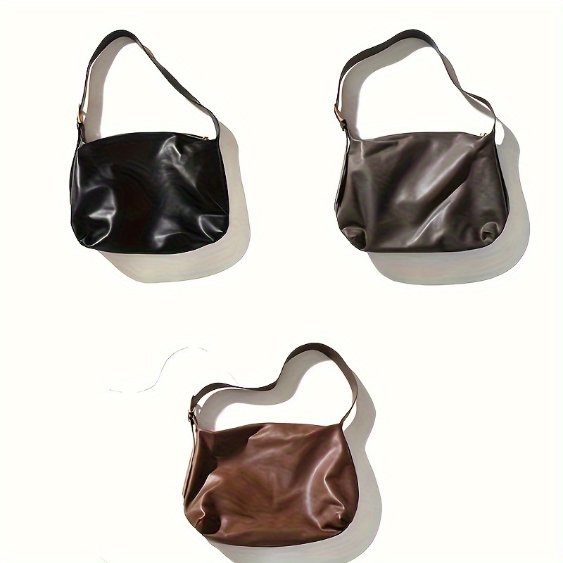 fashion vegan crossbody bag solid color shoulder bag womens casual handbag tote hobo purse
