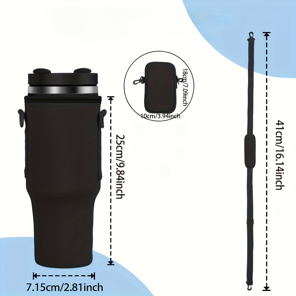 Cup Holder With Strap For 40oz Cup, Water Bottle Holder With Strap