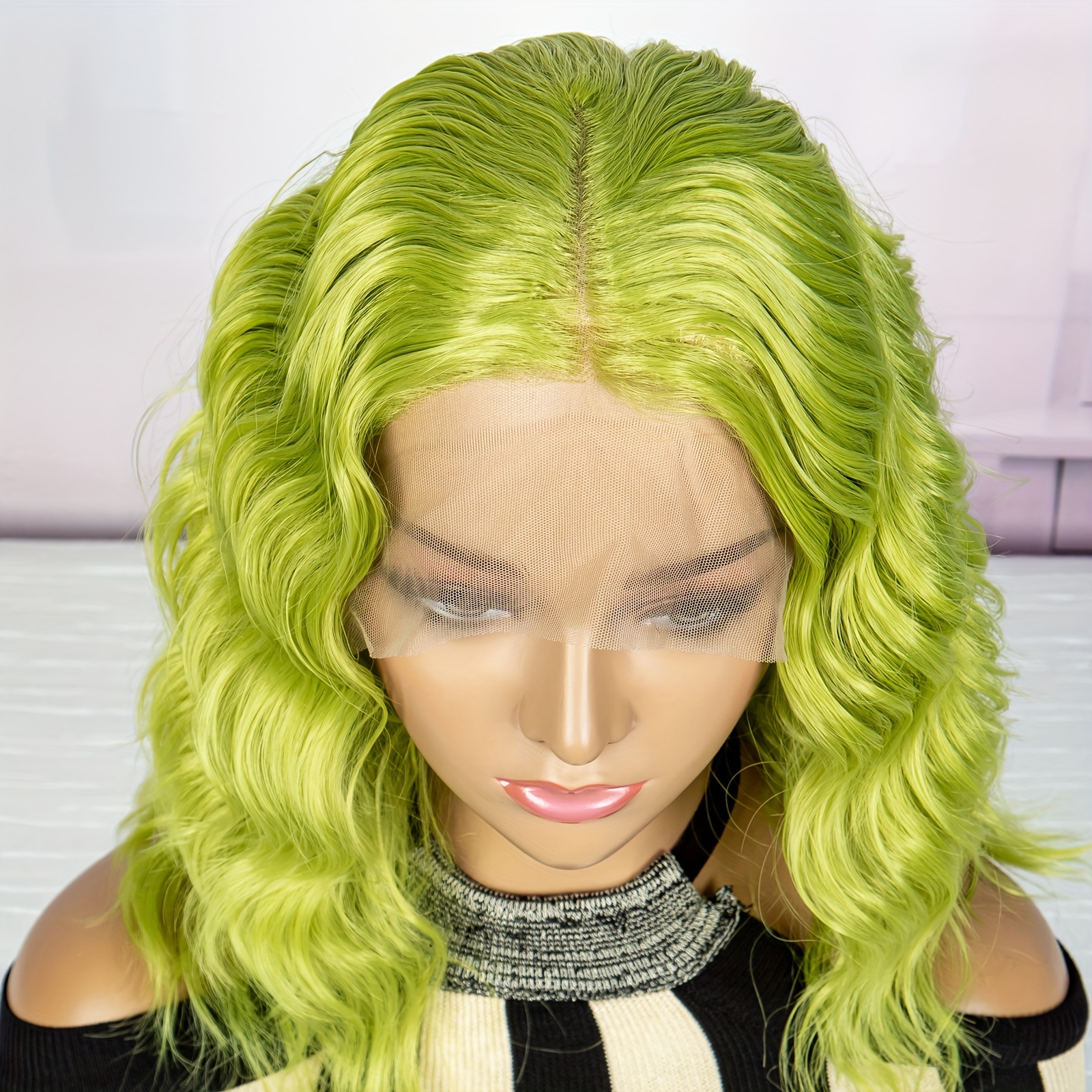 Curly 2025 green wigs