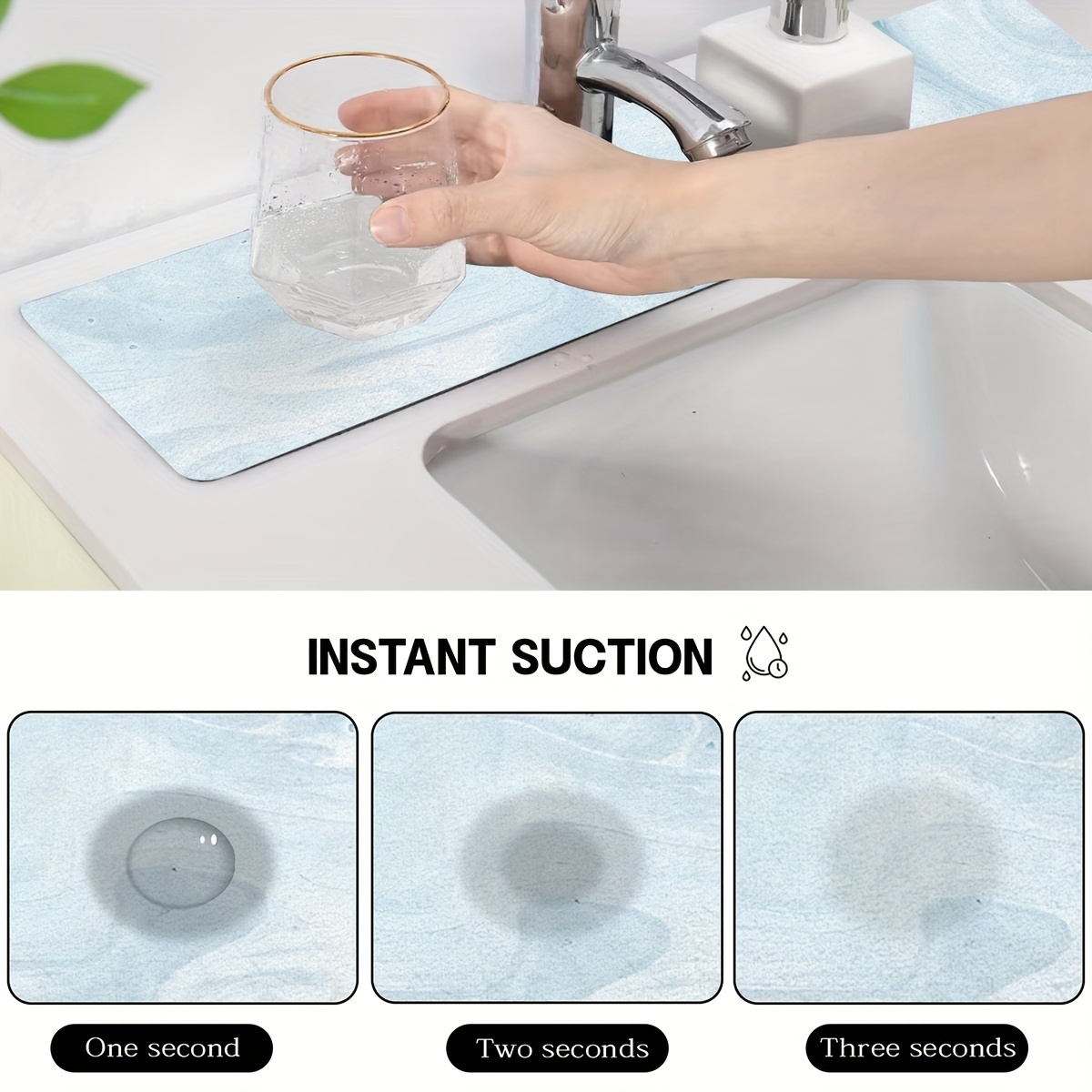 Dish Drying Mat, Diatom Mud Faucet Water Absorption Anti-slip Pad, Narrow Quick  Dry Cleaning Hand Basin Sink Drain Pad Anti-splash Pad, Kitchen Accessories  - Temu