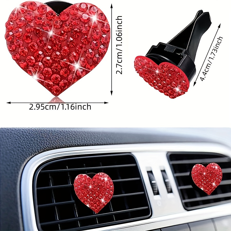 2Pcs Diamond Car Air Conditioning Outlet Clip Decorative Car Air Vent Clip  Charm, Bling Car Accessories for women girl, Car Interior Decoration