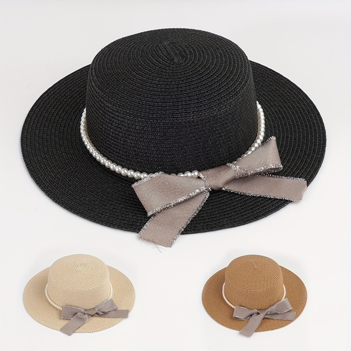 Flat Top Elegant Sun Hat Wide Brim French Style Breathable - Temu