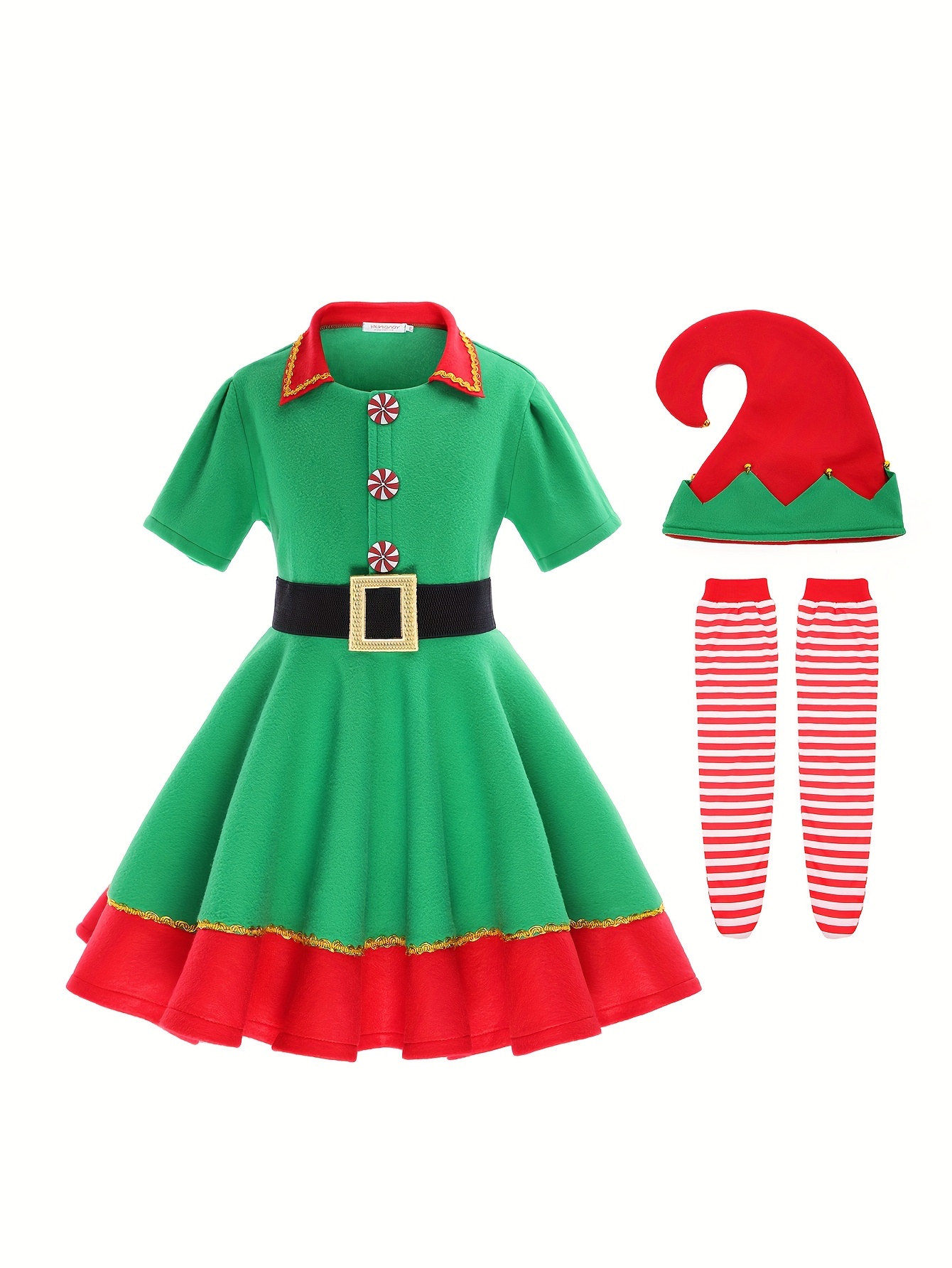 Elfo Navidad, Disfraz Elfo Conjunto, Disfraz De Elfo Navideño, Kit Disfraz  Elfo, Traje De Elfo Navideño, Disfraz Halloween Niños Navidad Para Niños  Y Adultos