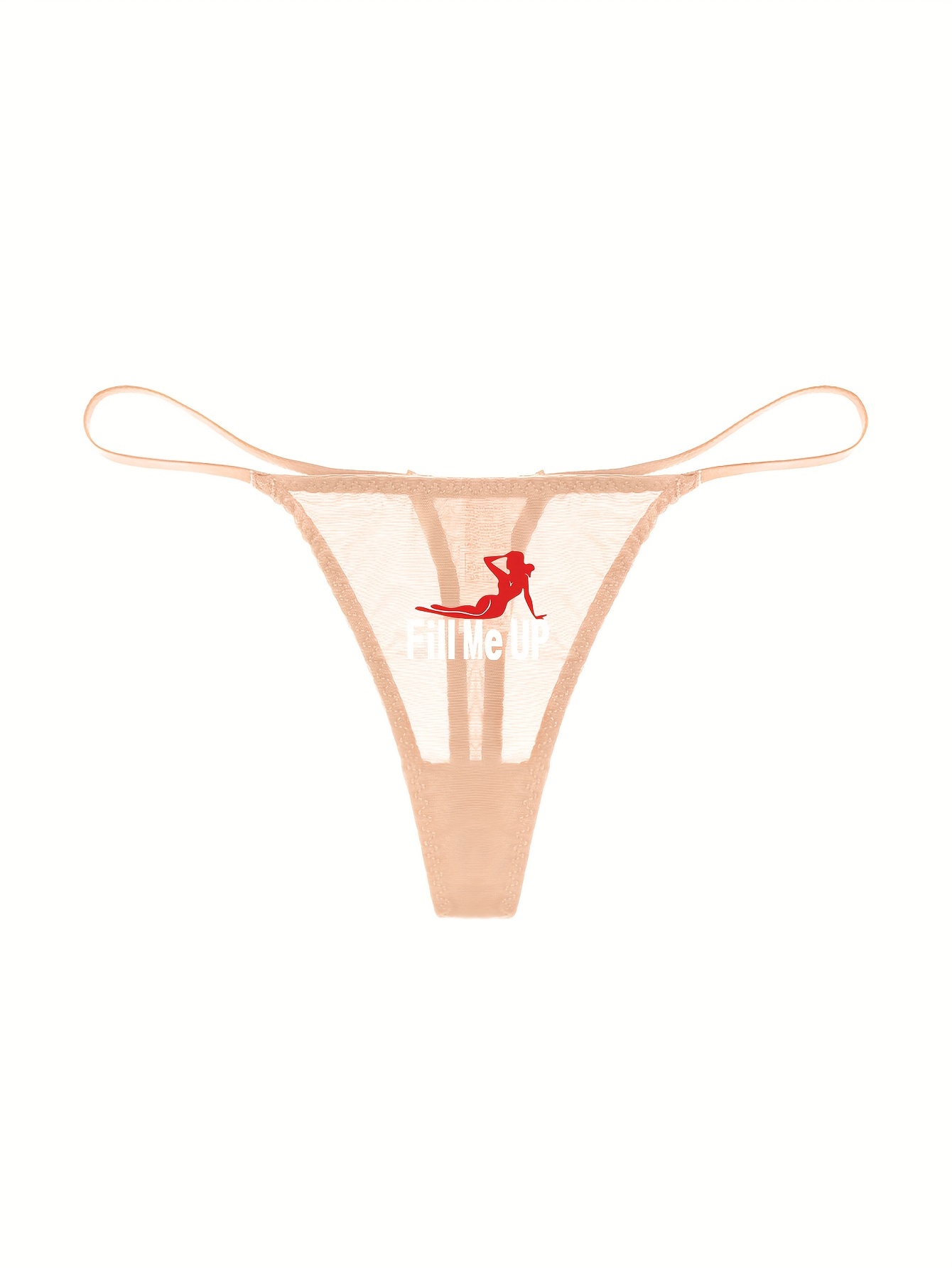 Jumpingount Tanga de malla para mujer, ropa interior con letras