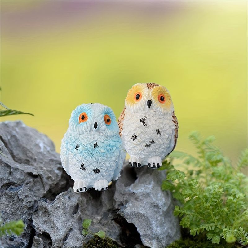 1pc Resin Mini Owls Miniature Figurines Fairy Garden Accessories Fairy Garden Animals For Fairy Garden Micro Landscape Plant Pots Bonsai Craft Decor details 7
