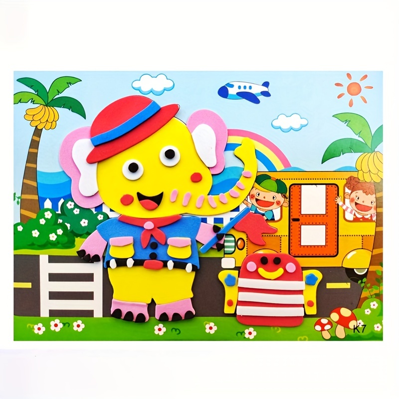 Acquista 1 pz pacchetto materiale fai da te adesivo in cristallo modello  cartoon adesivi mosaico disegno diamante 3D puzzle per bambini EVA  giocattoli educativi per l'apprendimento