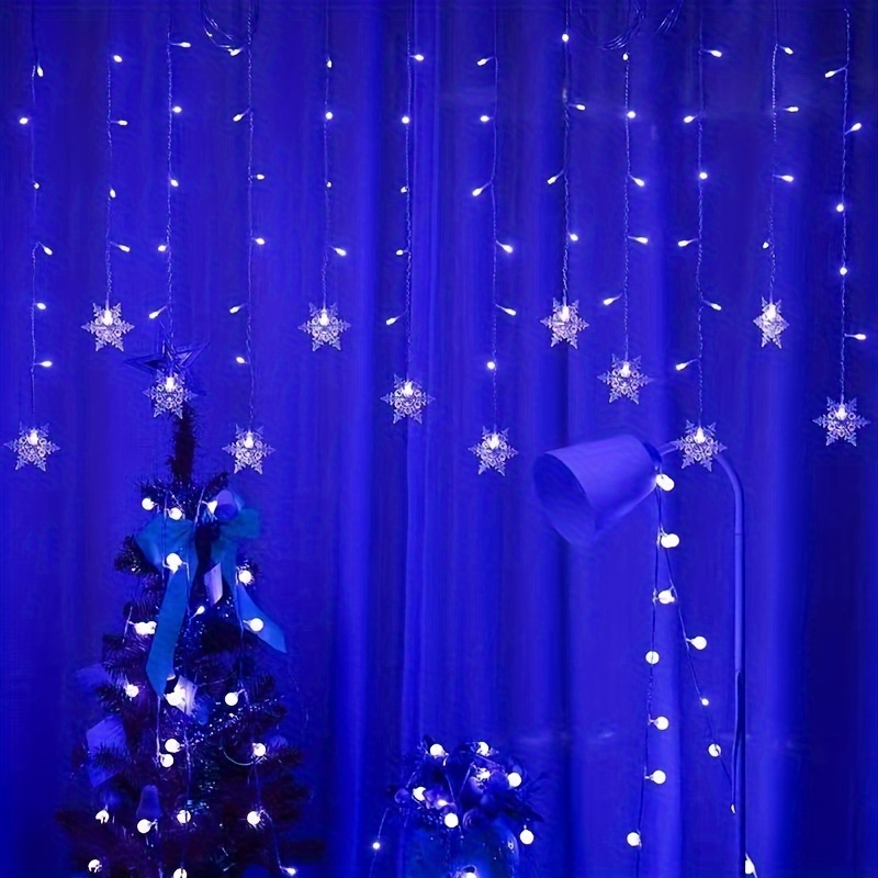 star-Rideau de décoration de noël guirlande lumineuse clignotante flocon de  neige étanche pour fête de Multicolor AU Plug -AOAE5688