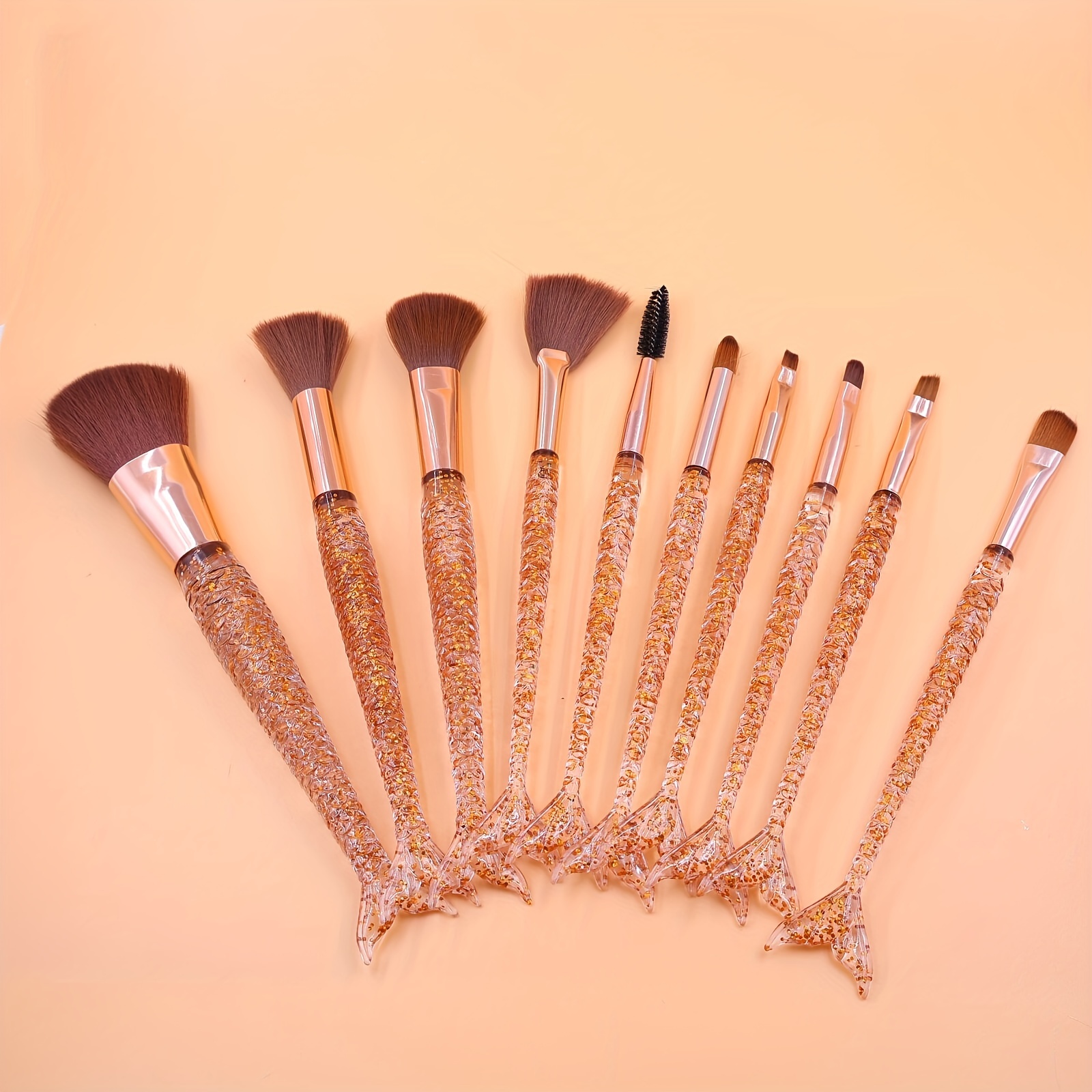 Mermaid Makeup Brushes(2pcs-gold), Fruugo Ie