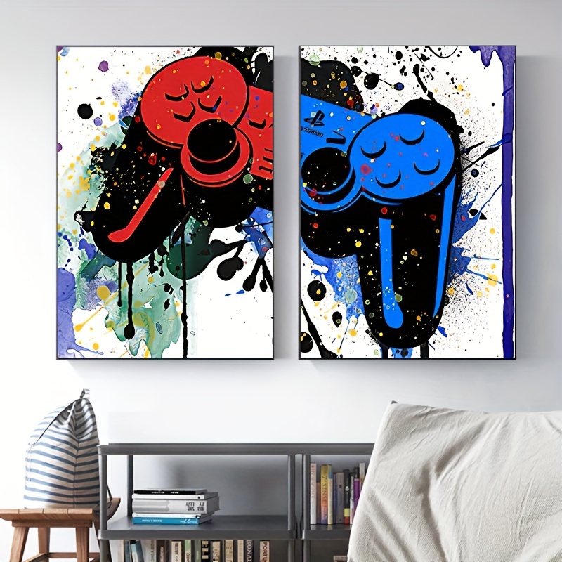 3 Piezas Pinturas Arte Pared Videojuegos, Gamepad Street Graffiti Painting,  Gamer Wall Decor Picture, Gaming Poster, Canvas Prints Decoración Sala ,  Hogar Oficina, Sin Marco - Hogar Cocina - Temu