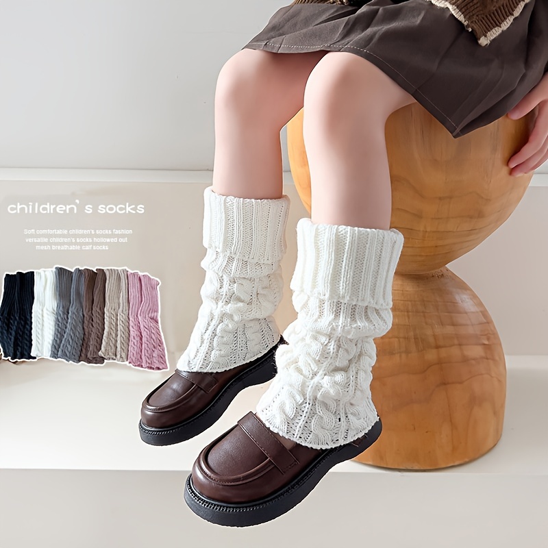 Solid Color Knit Leg Warmer Winter Thermal Foot Socks Daily - Temu