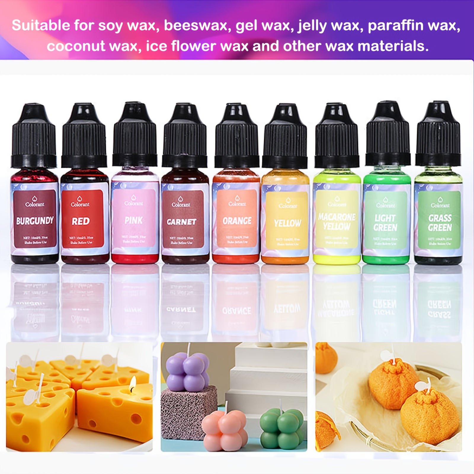 Candle Dye 24 Colors Liquid Candle Making Dye for DIY Candle