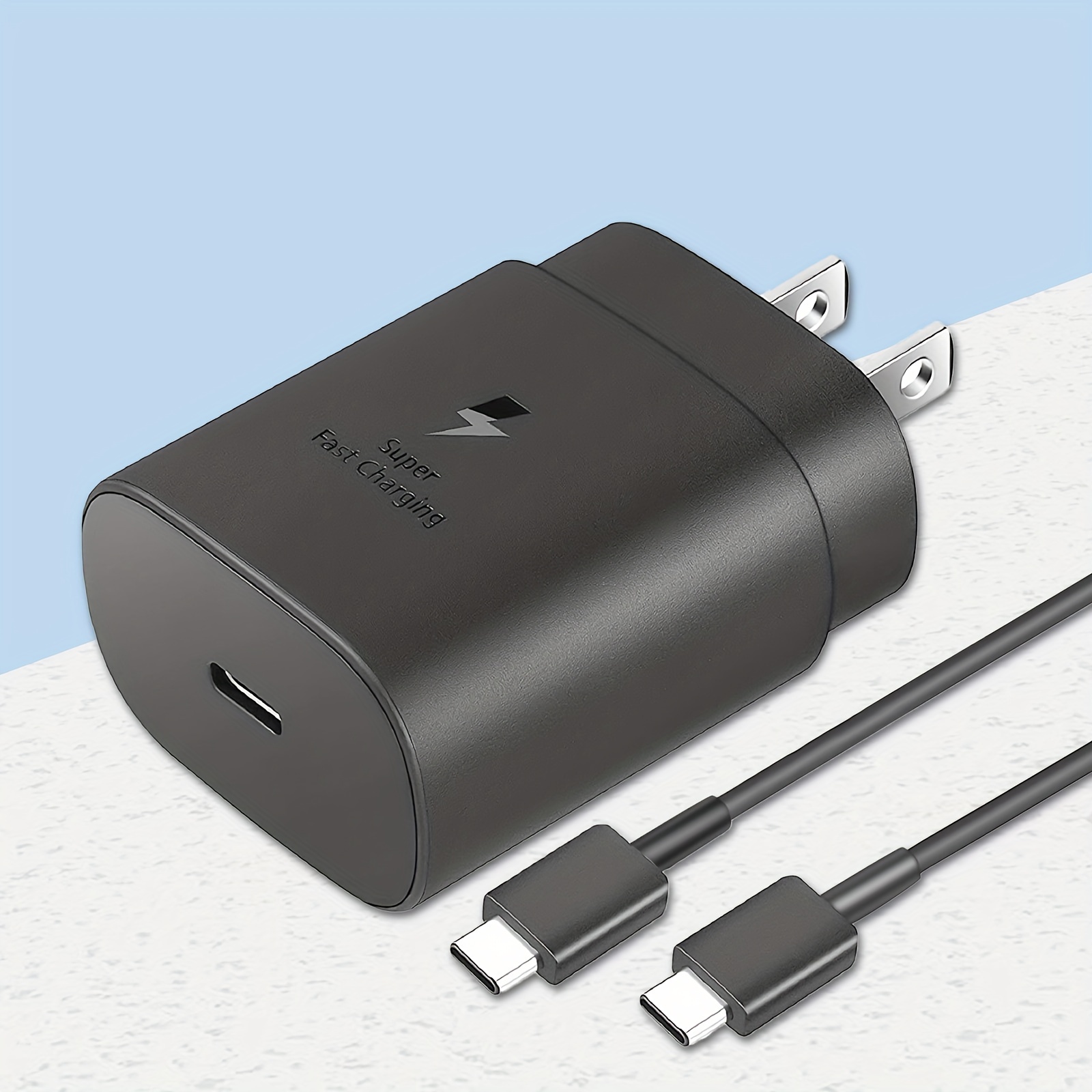 Cargador tipo C de carga rápida Super USB C (paquete de 2) Cable Android de  25 WW Pd Box para teléfono celular Bloque de pared Cable adaptador de
