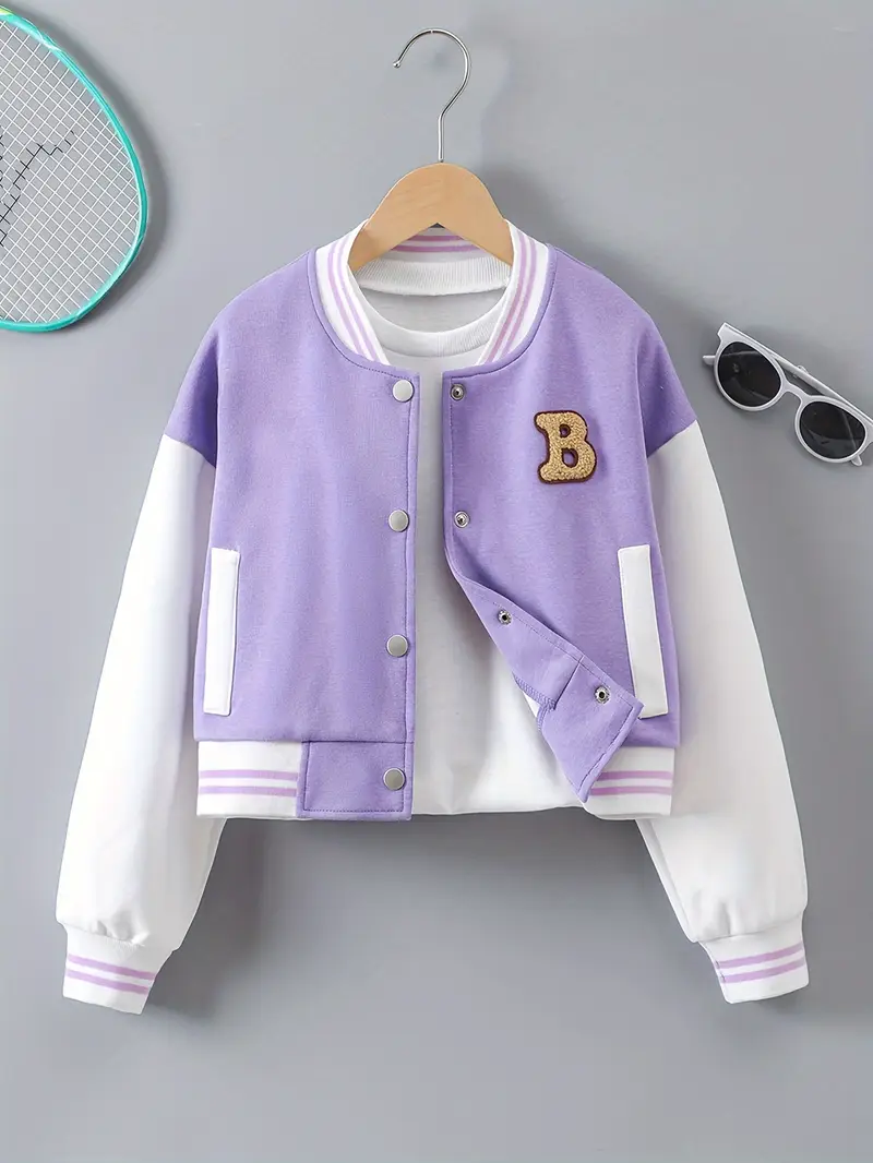 New Letter Long Sleeve Short Color Matching Jacket New Letter Long Sleeve Short Color Matching Jacket