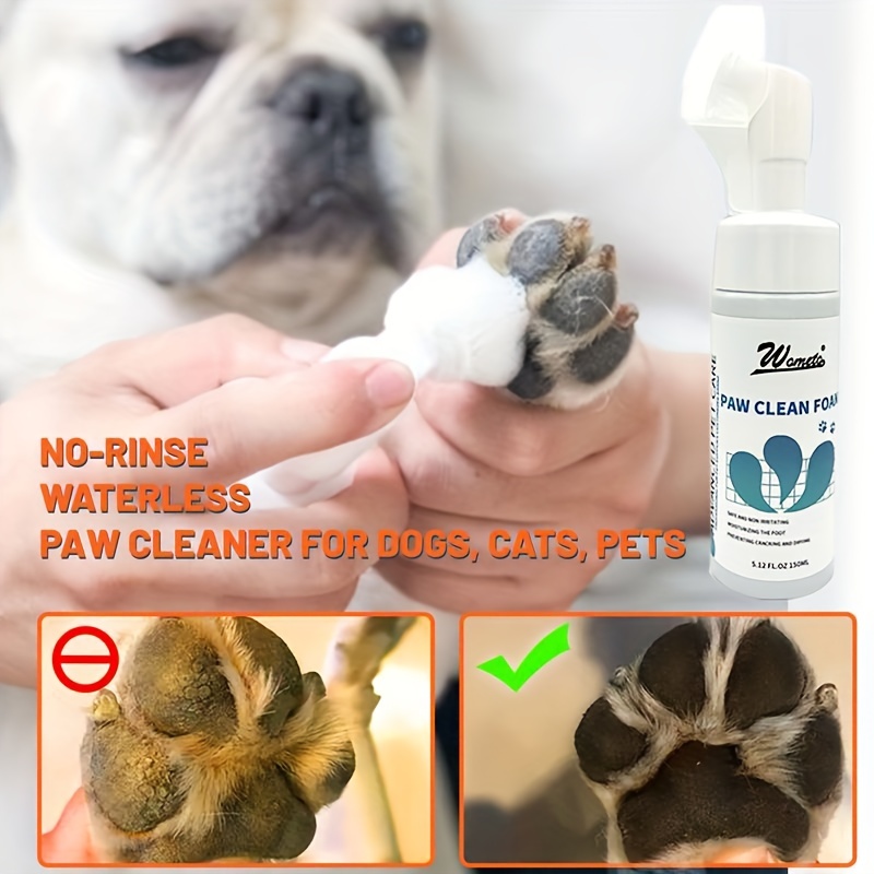 Pet Paw Cleaner for Dogs & Cats, No-Rinse Cats Dogs Feet Foam Cleaning  Silicone Pet Grooming Brush Waterless Shampoo Paw Cleaner for Dogs, Cats,  Pets