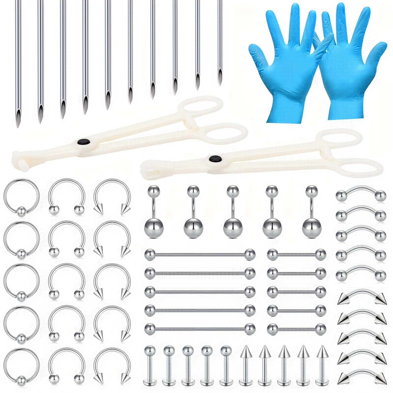 Stainless Steel Piercing Kit Belly Button Piercing Kit - Temu