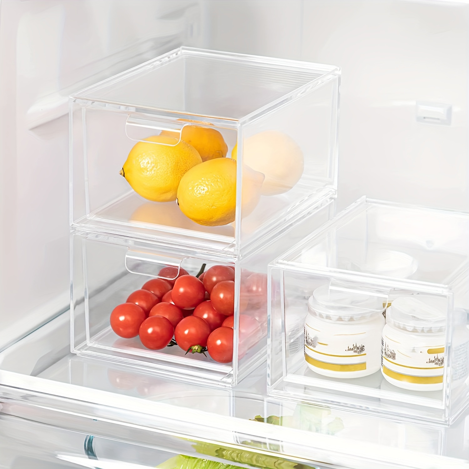 Clear Plastic Stackable Closet Storage Organizer With Pull - Temu