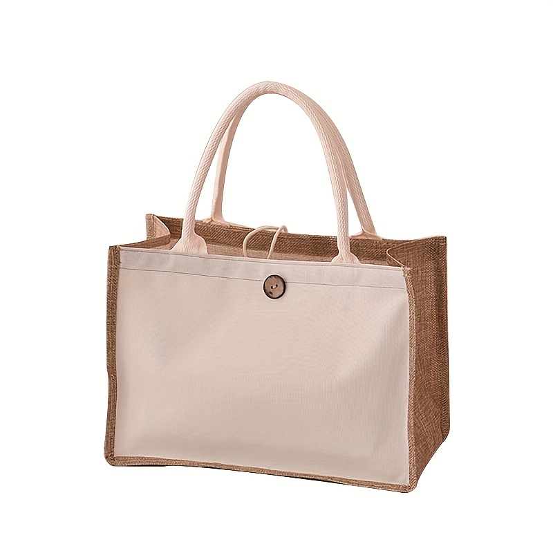 

Women's Bag Fashion Gift Bag Hemp Bag Laminated Blank Canvas Bag Painting Jute Bag A Gift Handbag Cotton Hemp Bag Shopping Bag Waterproof Linen Girl Handbag