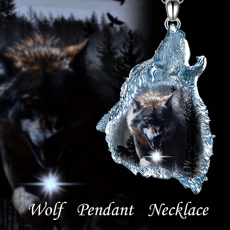 Animal Wolf Head Pendant Necklace Men Accessories