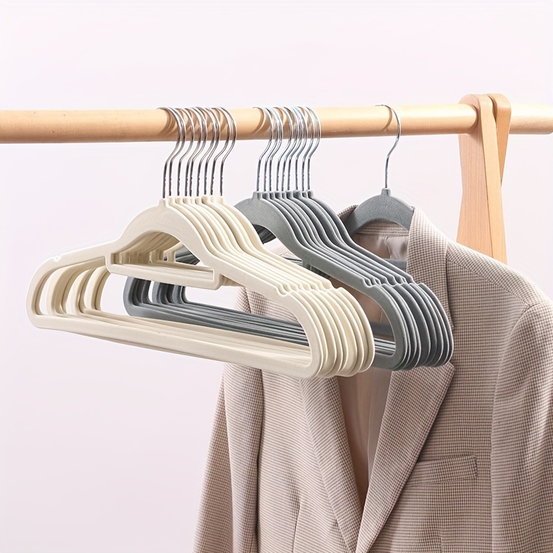 Household Small Flocking Hangers Non Slip Hangers Wardrobe - Temu