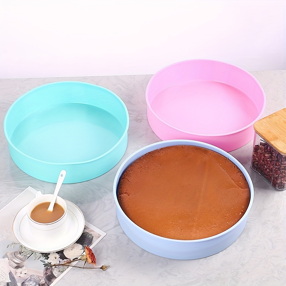 

1pc Silicone Round Cake Mold, (4/6/8/10 Inches), Non-stick Baking Pan For Mousse, Pastry & Birthday Cake, Kitchen Bakeware