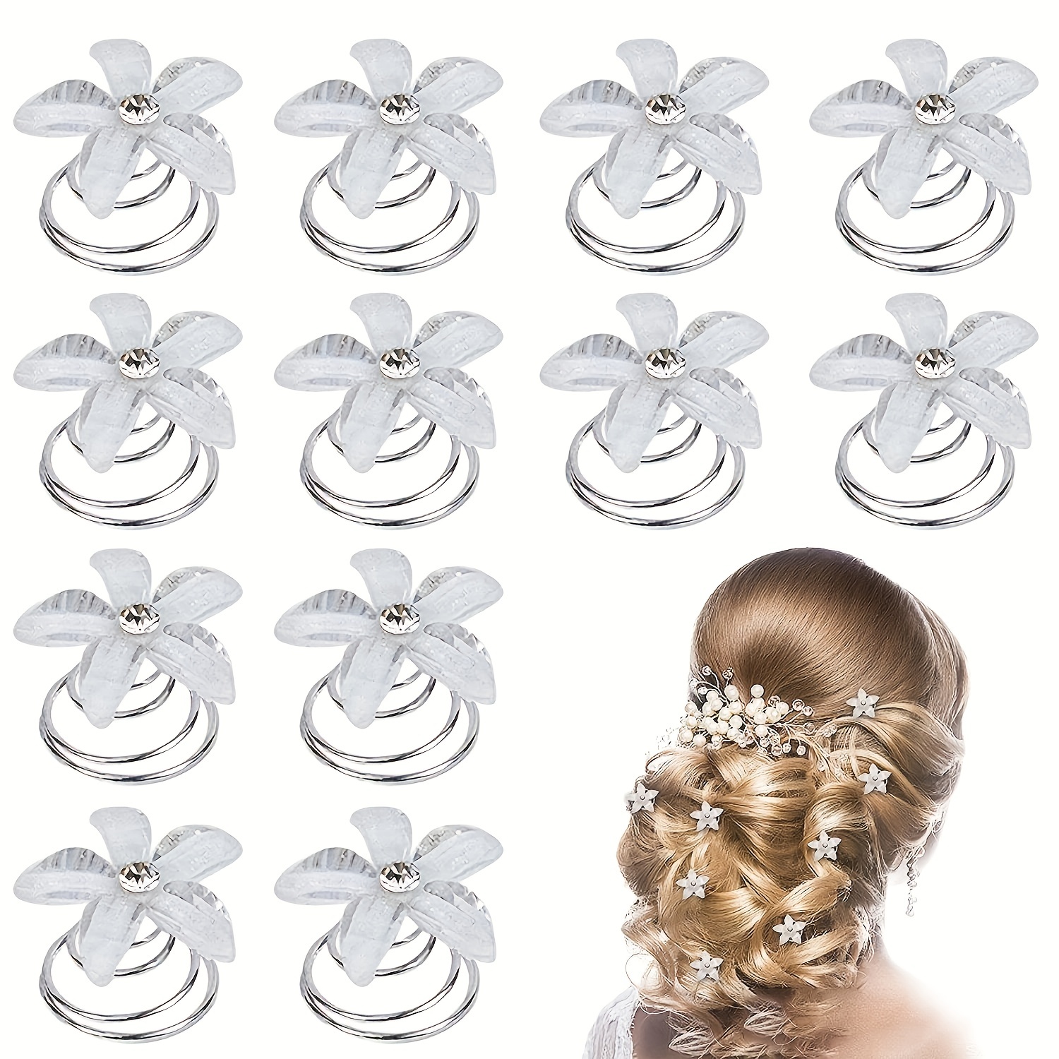 10pcs Flower Hair Clip, Hair Pins Side Clip Headwear Hair Accessories Sets for Girls Kids,Temu