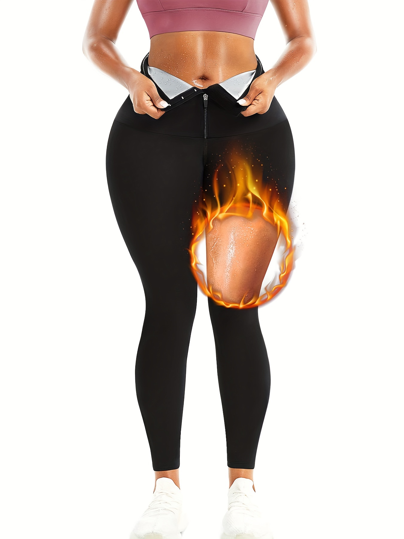 Women High Waist Sauna Leggings Sweat Shorts Weight Loss Workout Pants Slim  Compression Leggings Tummy Control Thigh Slimmer : : Sports &  Outdoors