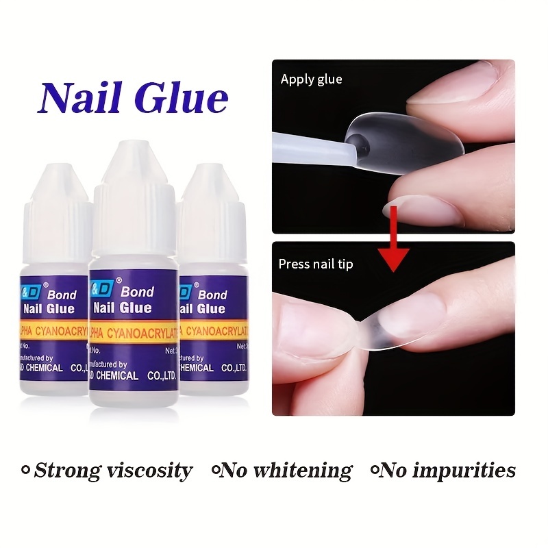 Professional Nail Glue For Acrylic Nails Clear No Wipe - Temu