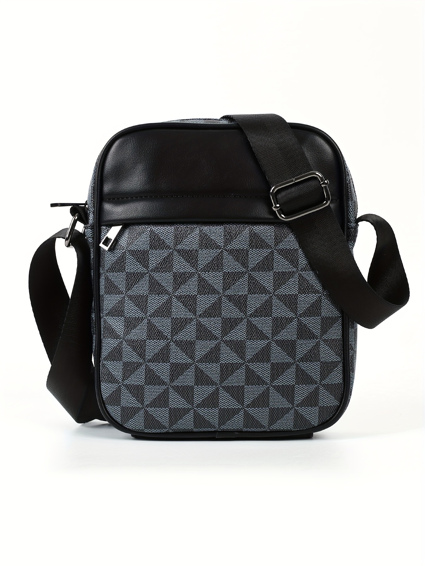 Men's Casual Vintage Checkered Crossbody Bag, Fashion Shoulder Bag