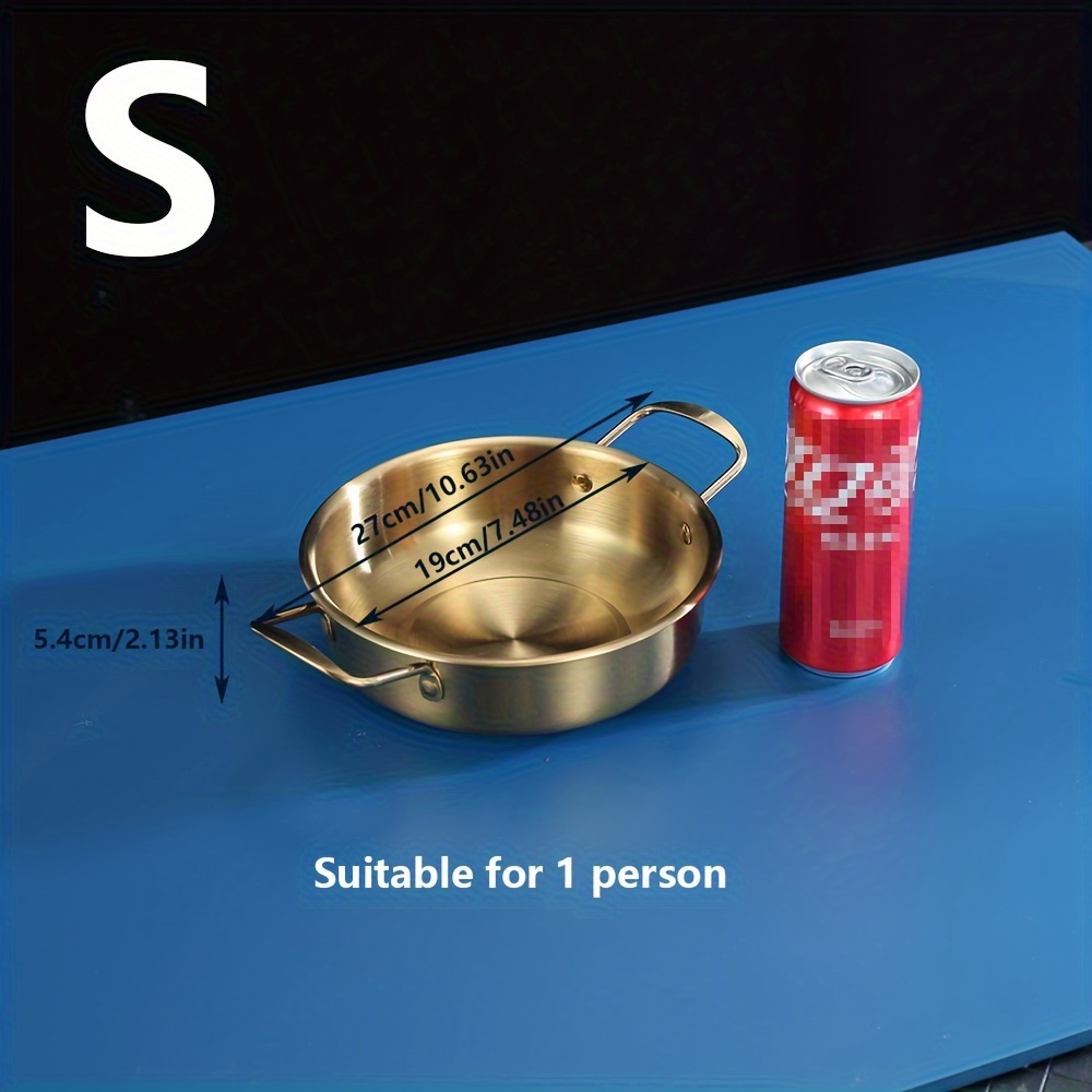 Stainless Steel Korean-style Pot, Seafood Plate, Hot Pot Noodle Bowl,  Spaghetti Bowl, Korean Pot, Suitable For Induction Cooker And Gas Stove,  Suitable For Restaurant And Family Gatherings, Can Be Stacked And Stored