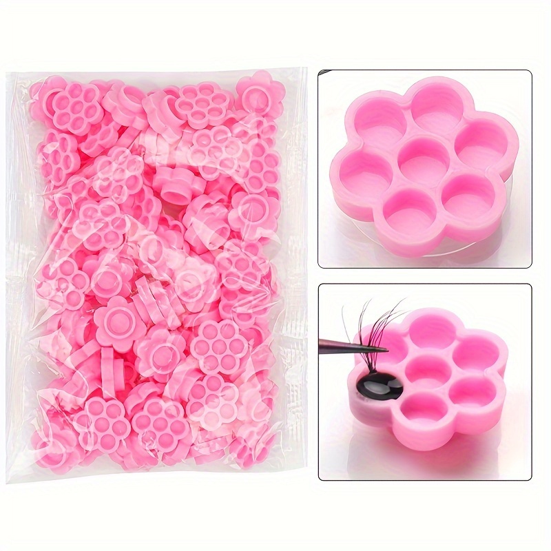 

100pcs Eyelash Grafting Plum Cup Eyelash Grafting Glue Delay Cup Drip Glue Cup Special Tool Glue Cup For Beauty Eyelashes