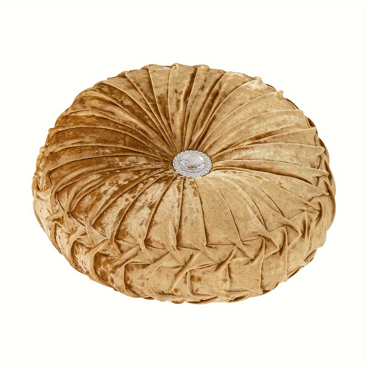 TEMU 1pc Dutch Velvet Solid Color Round Pumpkin Floor Pillow Cushion, Suitable For Living Room, Bedroom Sofa Home Decor, Room Decoration, Party Decor